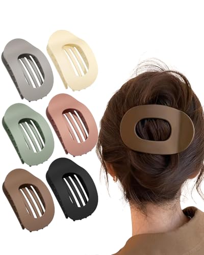 GAJUS Große Flache Haarklammern Damen 6 Farben, Rutschfeste Flat Claw Clips Französisch-Matt Elegant für Alltag, Sport und Autofahren GAJUS Große Flache Haarklammern Damen 6 Farben, Rutschfeste Flat Claw Clips Französisch-Matt Elegant für Alltag, Sport und Autofahren von GAJUS