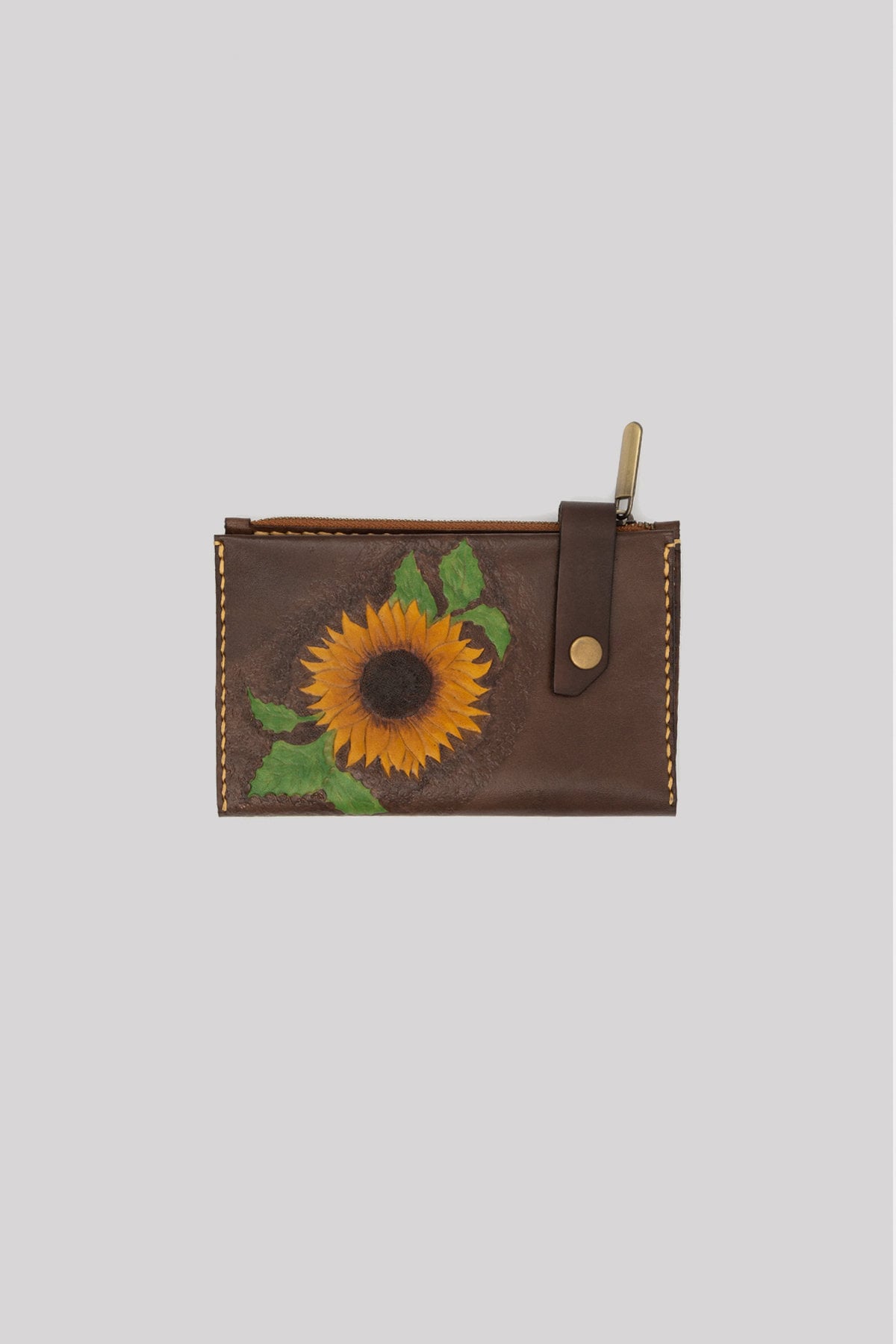 Frauen Braun Lange Sonnenblume Brieftasche Geldbörse Halter Münze Echte Verrückte Kuh Leder Geschenke Für Sie Made in Türkei von GALATALEATHERSHOP