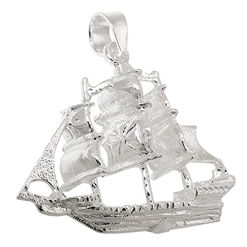 Anhänger 24x21x5mm großes Segelschiff Silber 925 von GALLAY