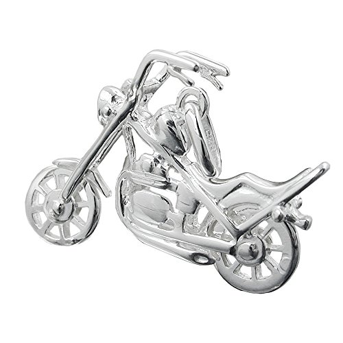 Anhänger 25x18mm Chopper Motorrad Silber 925 von GALLAY