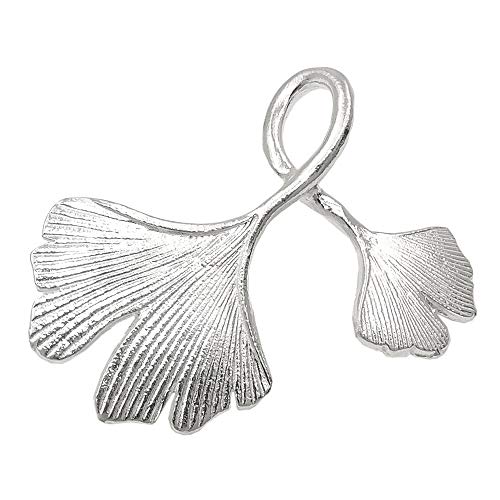 Anhänger Ginkgo-Blatt doppelt Silber 925 von GALLAY