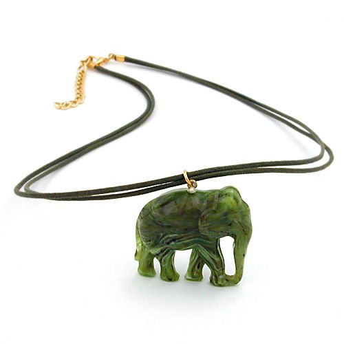 GALLAY KETTE, ELEFANT OLIV-MARMORIERT 50CM von GALLAY
