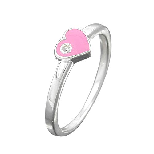 KINDERRING HERZ-PINK ZIRKONIA SILBER 925 von GALLAY