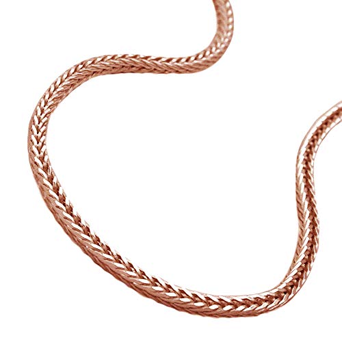 Kette 1,5mm Fuchsschwanzkette vierkant rosé vergoldet 10 Milliem gold-plattiert Silber 925 42cm von Gallay