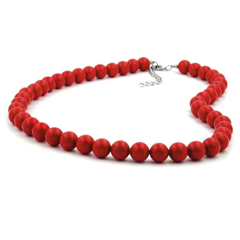 Kette 10mm Kunststoffperlen Rot-Glänzend von GALLAYde