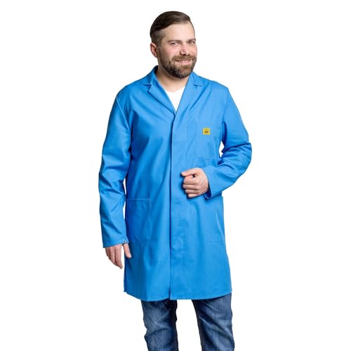 GALLUNoptimal FLORI ESD-Arbeitsmantel für Herren ¾ lang/ mit 3 Taschen/ zertifiziert/ sehr leichtes Gewebe 150gr/m²/ aufwendig verarbeitet/ schadstofffrei nach Oeko-Tex Standard 100 von GALLUNOPTIMAL