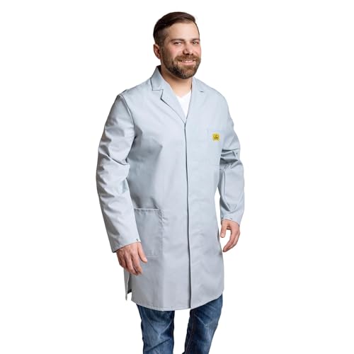 GALLUNOPTIMAL FLORI ESD-Arbeitsmantel für Herren ¾ lang/mit 3 Taschen/zertifiziert/sehr leichtes Gewebe 150gr/m²/ aufwendig verarbeitet/schadstofffrei nach Oeko-Tex Standard 100 von GALLUNOPTIMAL