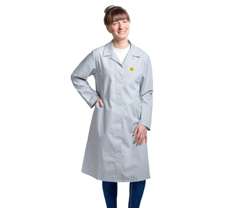GALLUNOPTIMAL MARA ESD-Arbeitsmantel für Damen ¾ lang/figurbetont/mit 3 Leistentaschen/zertifiziert/sehr leichtes Gewebe 150gr/m²/ aufwendig verarbeitet/schadstofffrei nach Oeko-Tex Standard 100 von GALLUNOPTIMAL