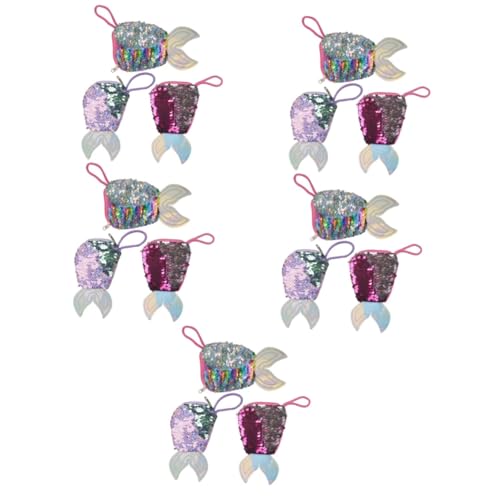 GALPADA 15stücke Mermaids Geldbörse Mit Glitzer Mädchen Partygeschenke Für Meerjungfrauen Themenfeiern Weihnachten Geburtstage Praktische Kleine Taschen Für Münzen Schlüssel Und von GALPADA