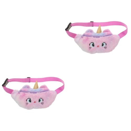 GALPADA 2stücke Bauchtasche Für Mädchen Verstellbare Fanny Pack Aus Plüsch Für Festivals Reisen Und Alltag Süße Kids Chest Bag Im Farbenfrohen Design von GALPADA