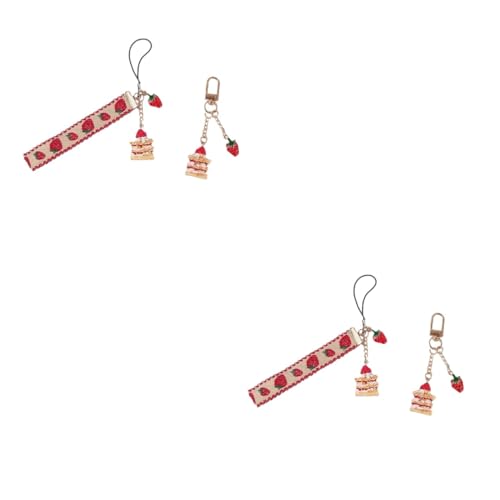 GALPADA 4stücke Kreative Erdbeer Schlüsselanhänger Herzförmige Schlüsselhalter Für Taschen Handys Und Autos Perfektes Für Besondere Anlässe Langlebig Und Modisch von GALPADA