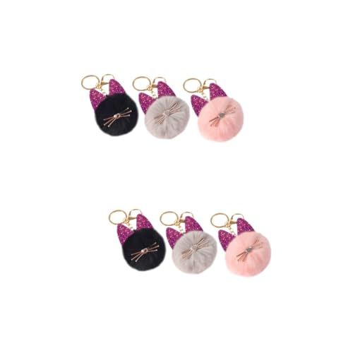GALPADA 6stücke Teiliges Katzen Schlüsselanhänger Adorable Design Praktische Bag Deko Und Schlüsselhalter Für Taschen Und Rucksäcke von GALPADA