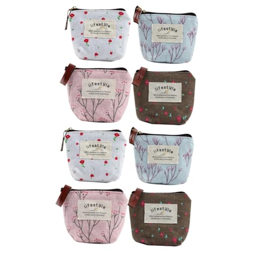 8 Stück Canvas Kleingeldtasche Kleingeldtasche Münzbörse Reißverschluss Münzhalter Mini Geldbörse, Wie abgebildet x 2 Stück, mediumx2pcs, 1 Stück von GALPADA