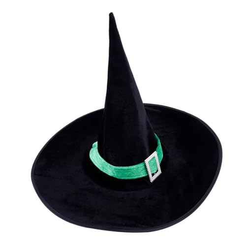GALPADA 1stück Hexenhut Für Erwachsene Halloween Kostüm Zubehör Atmungsaktives Material Für Cosplay Und Halloween-partys Schwarze Farbe Mit Zufälligem Satinband von GALPADA