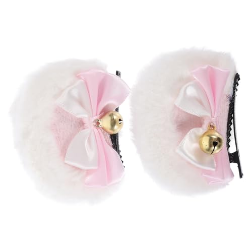 GALPADA 1 Paar Handgefertigte Plüsch Haarklammer mit Doppeltem Schleifen Bärenohr für Cosplay Süßes Haarschmuck Accessoire für Mädchen und Damen für Besondere Anlässe und Festlichkeiten von GALPADA