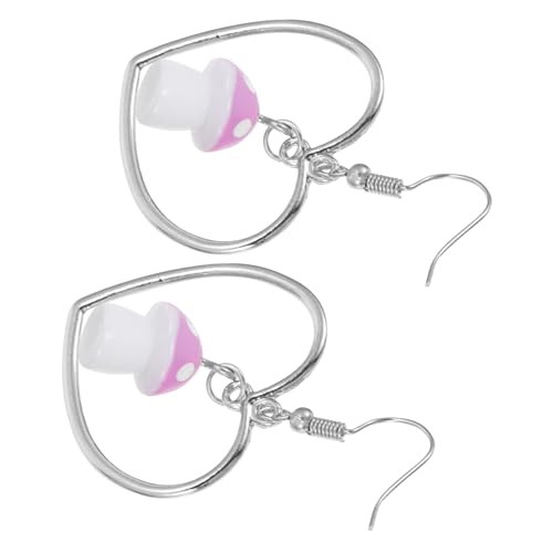 GALPADA 1 Paar Herz- -Ohrringe heart earrings herzohrringe Herz-Ohrringe Valentinstag Geschenk Ohrstecker Tropfenohrringe dekorative Ohrringe Süss Kleiner Fräulein Plastik Violett von GALPADA