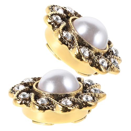 GALPADA 1 Paar Perlmuttknöpfe Saugnäpfe-Werkzeuge weicher Fixierer handgefertigter Blumenpfahl Ring manschettenknöpfe Blumenknöpfe aus Metall Knöpfe für Damenanzüge Legierung Golden von GALPADA
