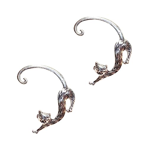 GALPADA 1 Paar Retro-Ohrringe Tierohrstecker aus Metall Schmuck Bling-Ohrringe Ohrclips Silberne Ohrringe vintage ohrringe Ohrkriecher Ohrringe in Katzenform Persönlichkeit Reptil Geschenk von GALPADA