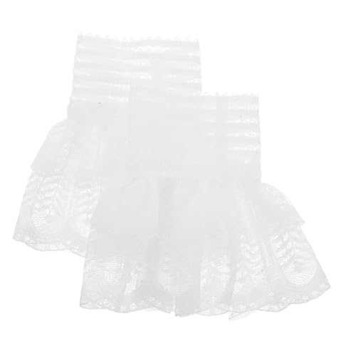 GALPADA 1paar Abnehmbare Spitzenärmel Für Damen Polyester Rüschen-ärmel Dekorative Fake Cuffs Für Strickpullover Vielseitig Für Besondere Anlässe Und Einfach Zu Befestigen von GALPADA