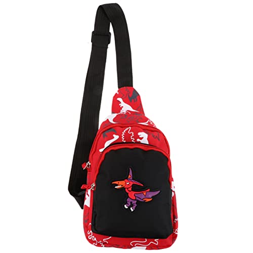 GALPADA 1 STK Dinosaurier-Gürteltasche für Kinder Umhängetasche für Kleinkinder Geldbörsen Kinder Geldbörse schöne Bauchtasche Cartoon-Kindertasche Mode Brusttasche rot von GALPADA