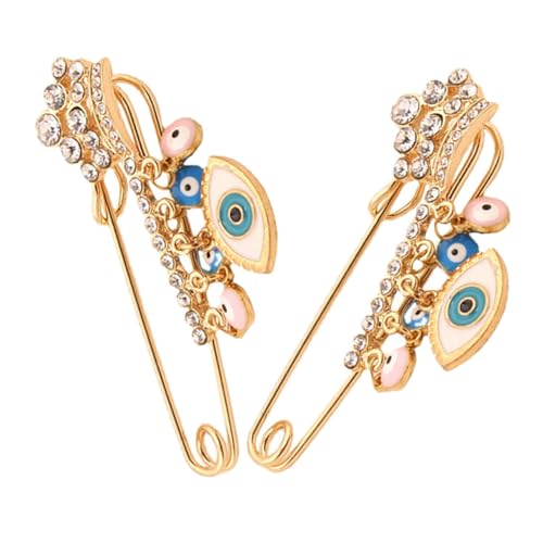 GALPADA 2stücke Böser Blick Brosche Mit Filigranen Details Anstecknadel Für Kleidung Und Schal Dekorative Nadel Mit Bösem Blick Für Damen Broschenclip Für Pullover Und Mantel von GALPADA