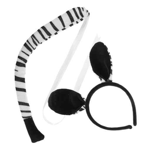 GALPADA Zebra Ohren Haarschmuck Set Tierkostüm Zubehör Für Erwachsene Leicht Tragbar Für Cosplay Partys Und Aufführungen Mit Robustem Design Für Verschiedene Anlässe von GALPADA