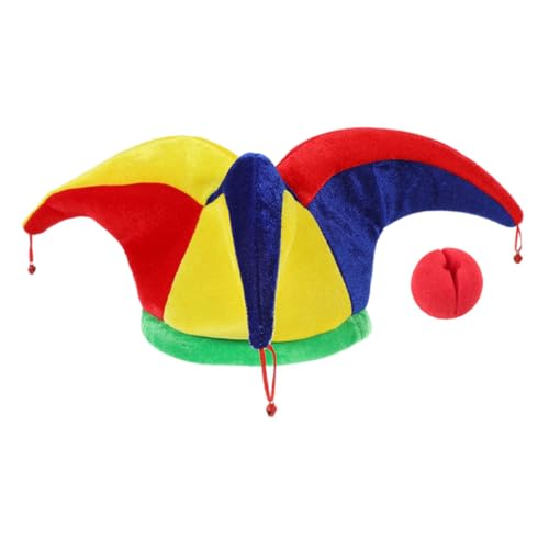 GALPADA 1satz Clown Hut Mit Und Nase Lustige Karnevalsmütze Für Partys Und Cosplay Weicher Und Atmungsaktiver Accessoire Für Events Und Maskeraden von GALPADA