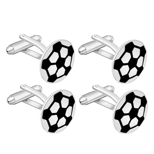 GALPADA 1 Satz Fußball-manschettenknöpfe Fußball Accessoires Fußball Ärmelknöpfe Fußball Sport Manschettenknöpfe Kleiderärmelknopf Manschettenknöpfe Herren Kleiderknopf Kupfer 4 Stück von GALPADA