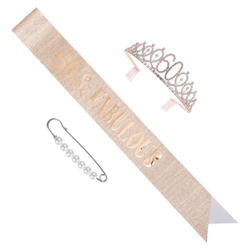 GALPADA 1 Satz Geburtstags-Strasskrone haar topper jahrestag krönner geburtstags birthday present deko Tiara Geburtstagsschärpe und Krone Geburtstagskrone und Schärpe von GALPADA