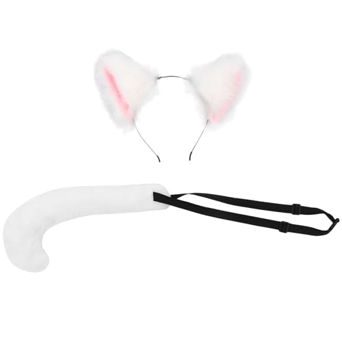 GALPADA 1 Satz Katzenkostüm Zubehör Set Fuchs Ohren Haarreif für Mädchen Tierkostüm Party Dekoration Cosplay Accessoire für Karneval und Bühnenaufführungen von GALPADA