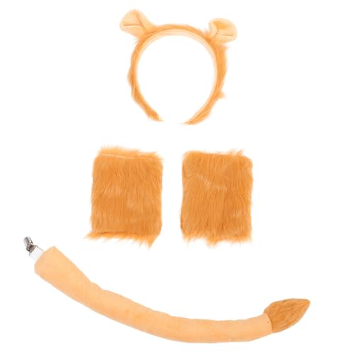 GALPADA 1satz Löwen Kopfband Tierohren Löwenhandschuhe Und Kostümzubehör Für Karneval Halloween Und Festlichkeiten Für Erwachsene Und Jugendliche Bequem Und Anpassbar von GALPADA