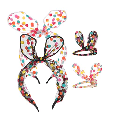 GALPADA 1 Satz Ostern Haarspangen Kaninchen Hasenschwanz Hasenkostüm Für Erwachsene Dinosaurierkostüm Anhänger Hasenmasken Perücke Plüsch Haarschmuck Haarreiber Colorful Gittergewebe von GALPADA