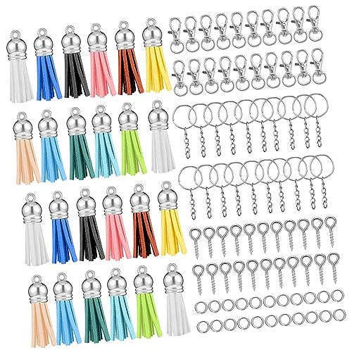 GALPADA 1 Satz Schlüsselanhänger für Bastelarbeiten Bausatz einziehbar Schlüsselringe Schlüsselhaken bastelzeug Craft Quasten-Schlüsselanhänger Schlüsselanhängerringe zum Basteln Legierung von GALPADA