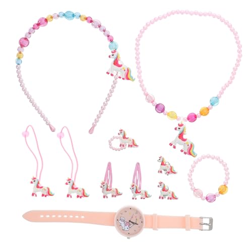 GALPADA 1 Satz Uhrenset Kinder Halskette Kleinkind Mädchen Haarschmuck lernuhr Kinder kinderlernuhr Digitaluhr Einhörner-Geschenke für Mädchen Einhörner Armband kleines Mädchen Anschauen von GALPADA