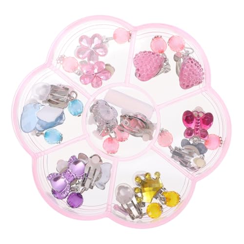 GALPADA 1 Schachtel Ohrclip mit Niedlichen Cartoon Motiven Transparente Ohrklammern Schmerzfrei und Hautfreundlich für Schule Partys und Tägliches Tragen Geschenkbox von GALPADA