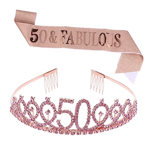 GALPADA 1 Set 2 Stück Krone Zeremonieller Gürtel Dekoration Krone Für Mädchen Geburtstagskronen Ritualgürtel Abschlussball Statement Gürtel Für Frauen Für Frauen Geburtstag Rosa Party von GALPADA