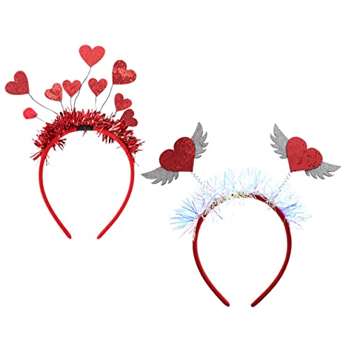 GALPADA 1 Satz 2st Valentinstag Stirnband Headbopper Zum Valentinstag Sonnenbrillen-stirnband Für Damen Herz-lametta-stirnband Neuheit Stirnband Kopfschmuck Stoff Zubehör Kind Weihnachten von GALPADA