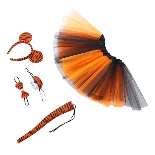 GALPADA 1satz Tiger Ohren Kopfschmuck Mit Fliege Tutu Rock Und Nase Für Und Halloween Lustiges Cosplay Und Und von GALPADA