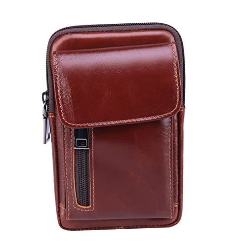 GALPADA 1Stk Gürteltasche visitenkartentasche Retro Bauchtasche Business Karten Tasche schlüsselbeutel Sporttasche Multifunktion Aufbewahrungstaschen Handytasche Herren Rindsleder von GALPADA