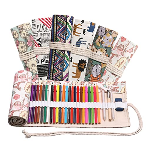 GALPADA 1 Stück Handgemachte Canvas Stifterolle im Ethno Stil Großer Bleistiftbeutel mit Fächern für Buntstifte Marker und Gelstifte für Künstler und Kreative Köpfe GALPADA 1 Stück Handgemachte Canvas Stifterolle im Ethno Stil Großer Bleistiftbeutel mit Fächern für Buntstifte Marker und Gelstifte für Künstler und Kreative Köpfe von GALPADA