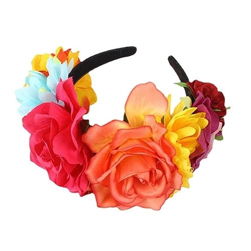 GALPADA 1stk Hawaiianisches Stirnband Stoff Haarreifen Tag Der Toten Halloween-blumen-stirnband Geschenke Für Frauen Kostüm Floraler Blattkranz Seidentuch Bankett Hochzeit Schal von GALPADA