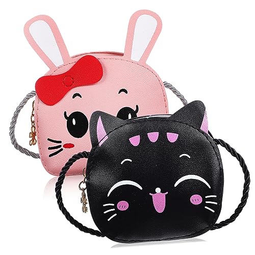 GALPADA 1 Stück Kaninchen Handtasche Münzbeutel Für Mädchen Kinder Geldbörsen Kaninchen-umhängetasche Cartoon-umhängetasche Für Mädchen Hase Handtasche Hasen-geldbörse Rosa Pu-Leder von GALPADA