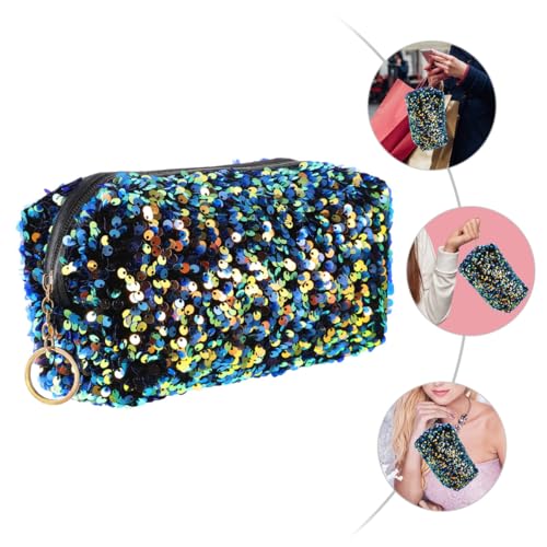 GALPADA Pailletten Kosmetiktasche Große Kapazität Tragbare Make Up Handtasche für Damen Kulturbeutel für Reisen Leicht und mit Reißverschluss von GALPADA