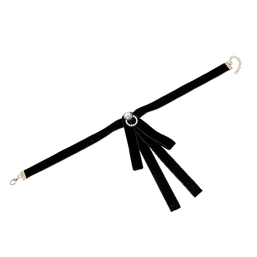 GALPADA 1 Stück Krawatte blaue Fliege Perlenkleid Schleife Bögen binden seidenband ribbon festliche kleidung Herren-Accessoire beads Fliege aus Kunstperlen einheitliche Fliege Samt Black von GALPADA