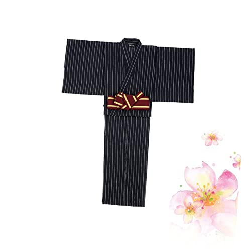 GALPADA 1 Stück Maleblack Kleidung Freunde Klassische Kimono Bademantel Hause Für Yukata Samurai Männer Robe Kleid Schwarz Stilvoller Mann Japanische Formelle Ehemann Pyjamas Kimono + von GALPADA