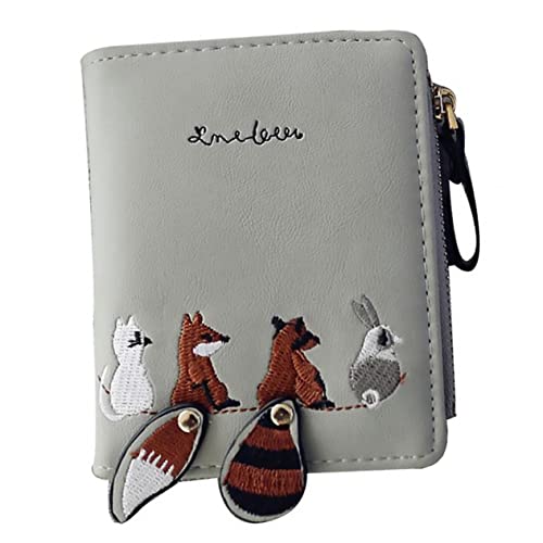 GALPADA 1stk Brieftasche Mit Critter-Print Schlanke Geldbörse Portemonna Frauenbrieftasche Portmonee Kinder Fuchs Schlüsselanhänger Damen-geldbörse Aus Leder Mädchen Pu-Leder Handy Münze von GALPADA