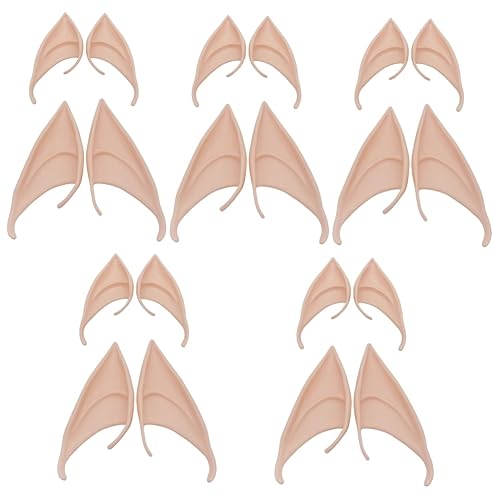 GALPADA 10 Paar Elfenohren Aus Latex Elfenkostüm Pixie-ohren Simulation Ohrschmuck Lustige Requisiten Für Die Party Elfenohren Cosplay Anime-party-ohr Falsche Ohren Fee Emulsion von GALPADA