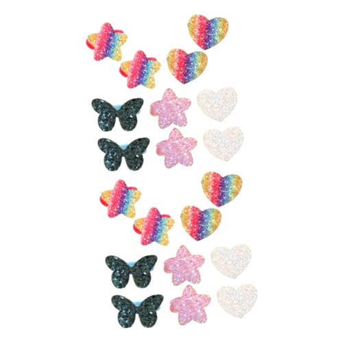 GALPADA 10paare Glitzernde Haargummis Für Mädchen Elastische Haarbinder Mit Funkelnden Sternen Und Herzen Für Partys Und Alltag Kinderfreundlich von GALPADA
