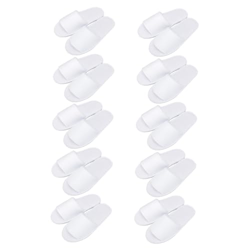 GALPADA 10 Paare Einweg Slipper Offen Rutschfeste Leichte Hotel Hausschuhe für Damen und Herren Atmungsaktive Reise Pantoletten Praktische Gästeschuhe für Spa und Zuhause von GALPADA