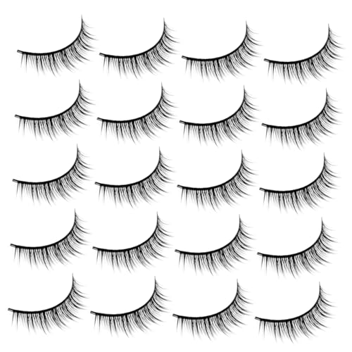 GALPADA 10 Paare Natürliche Dichte Fake Lashes mit Festem Stiel Komfortabel und Wiederverwendbar für Alltag Party und Besondere Anlässe Inklusive Einfachem Styling für Frauen und Mädchen von GALPADA
